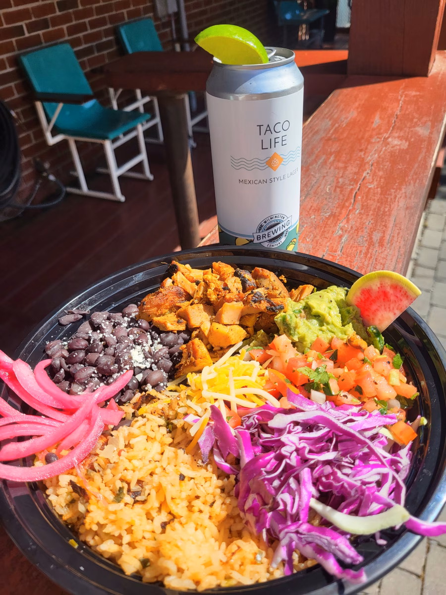 Burrito Bowls taco from Block Taco downtown Wilmington NC