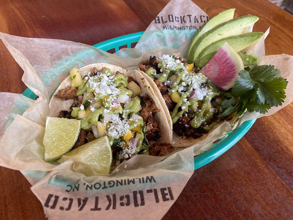 Huli Huli Hawaiian Chicken Taco taco from Block Taco downtown Wilmington NC